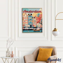 Charger l&#39;image dans la galerie, Affiche de voyage Amsterdam en fleurs