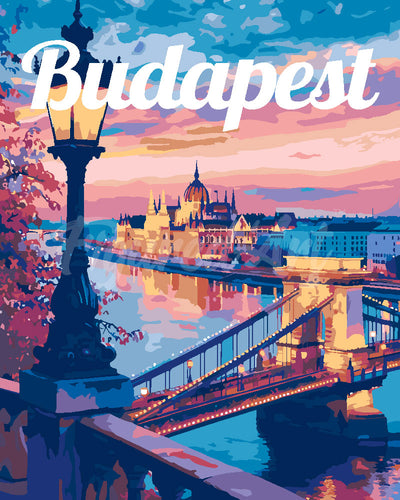 Peinture par numéros Figured'Art Affiche de voyage Budapest
