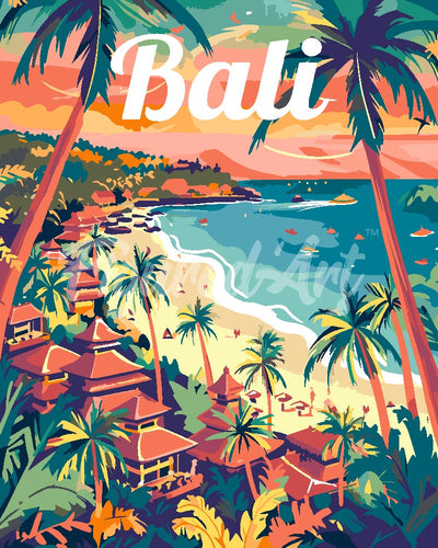 Peinture par numéros Figured'Art Affiche de voyage Bali