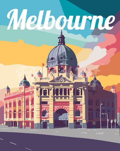 Peinture par numéros Figured'Art Affiche de voyage Melbourne