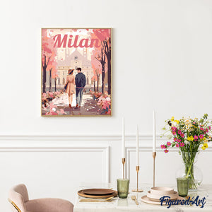 Affiche de voyage Milan en fleurs