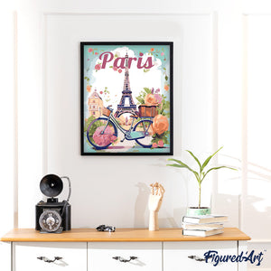 Affiche de voyage Paris en fleurs