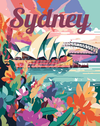 Peinture par numéros Figured'Art Affiche de voyage Sydney