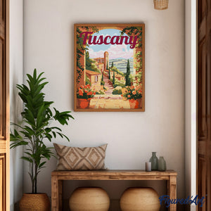 Affiche de voyage Toscane en fleurs