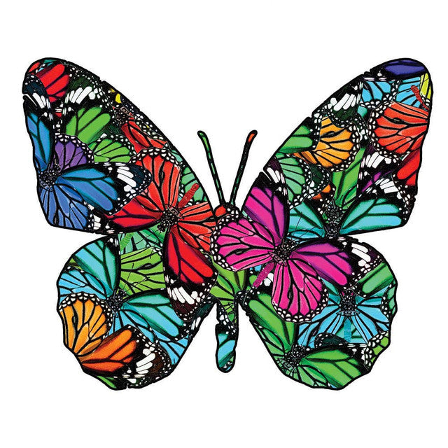 Puzzle 2D en Bois - Papillon Vibrant