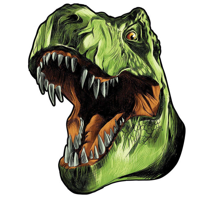 Puzzle 2D en Bois - Tête de T-Rex