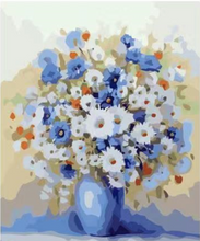 Charger l&#39;image dans la galerie, Vase bleuté et Fleurs