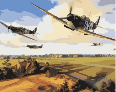 Tableau Sur Toile - Guerre Aviation, Avions De Chasse Et Bombardiers - Format 50x70 Cm