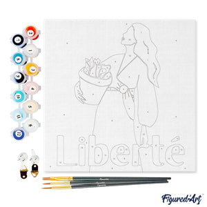 Mini Peinture par Numéros 20x20cm avec cadre Liberté