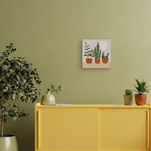 Mini Peinture par Numéros 20x20cm avec cadre Plantes grasses