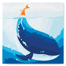 Charger l&#39;image dans la galerie, Mini Peinture par Numéros petit format 20x20cm avec cadre Baleine Bleue