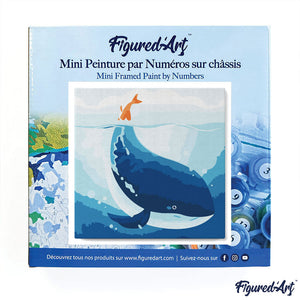 Mini Peinture par Numéros 20x20cm avec cadre Baleine Bleue