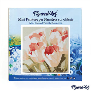 Mini Peinture par Numéros 20x20cm avec cadre Eclosion de Tulipes