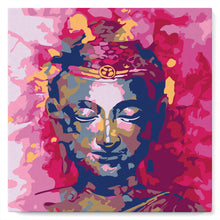 Charger l&#39;image dans la galerie, Mini Peinture par Numéros petit format 20x20cm avec cadre Bouddha précieux