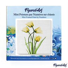 Charger l&#39;image dans la galerie, Mini Peinture par Numéros 20x20cm avec cadre Jolies Fleurs Jaunes