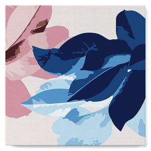 Mini Peinture par Numéros petit format 20x20cm avec cadre Ambiance bleutée de Fleurs