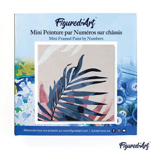 Mini Peinture par Numéros 20x20cm avec cadre Feuille de Palmier Areca