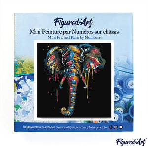 Mini Peinture par Numéros 20x20cm avec cadre Elephant