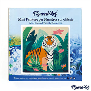 Mini Peinture par Numéros 20x20cm avec cadre Tigre du Bengale Tropical