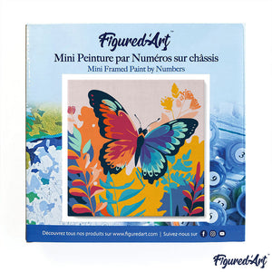 Mini Peinture par Numéros 20x20cm avec cadre Papillon Tropical