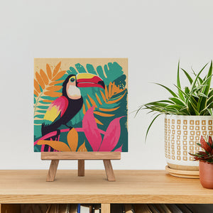 Mini Peinture par Numéros 20x20cm avec cadre Toucan Tropical