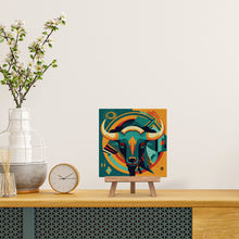 Charger l&#39;image dans la galerie, Mini Peinture par Numéros 20x20cm avec cadre Taureau Art Déco