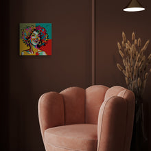 Charger l&#39;image dans la galerie, Mini Peinture par Numéros 20x20cm avec cadre Femme Latina Pop Art