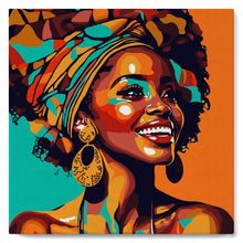 Charger l&#39;image dans la galerie, Mini Peinture par Numéros 20x20cm avec cadre Reine Africaine Pop Art
