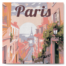 Charger l&#39;image dans la galerie, Mini Peinture par Numéros 20x20cm avec cadre Vue de Paris