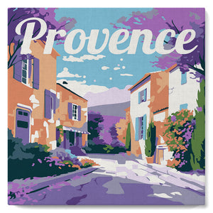 Mini Peinture par Numéros 20x20cm avec cadre Printemps en Provence