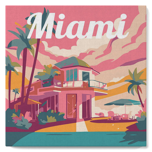 Mini Peinture par Numéros 20x20cm avec cadre Miami