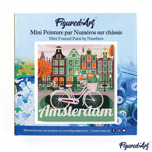 Mini Peinture par Numéros 20x20cm avec cadre Vélo à Amsterdam