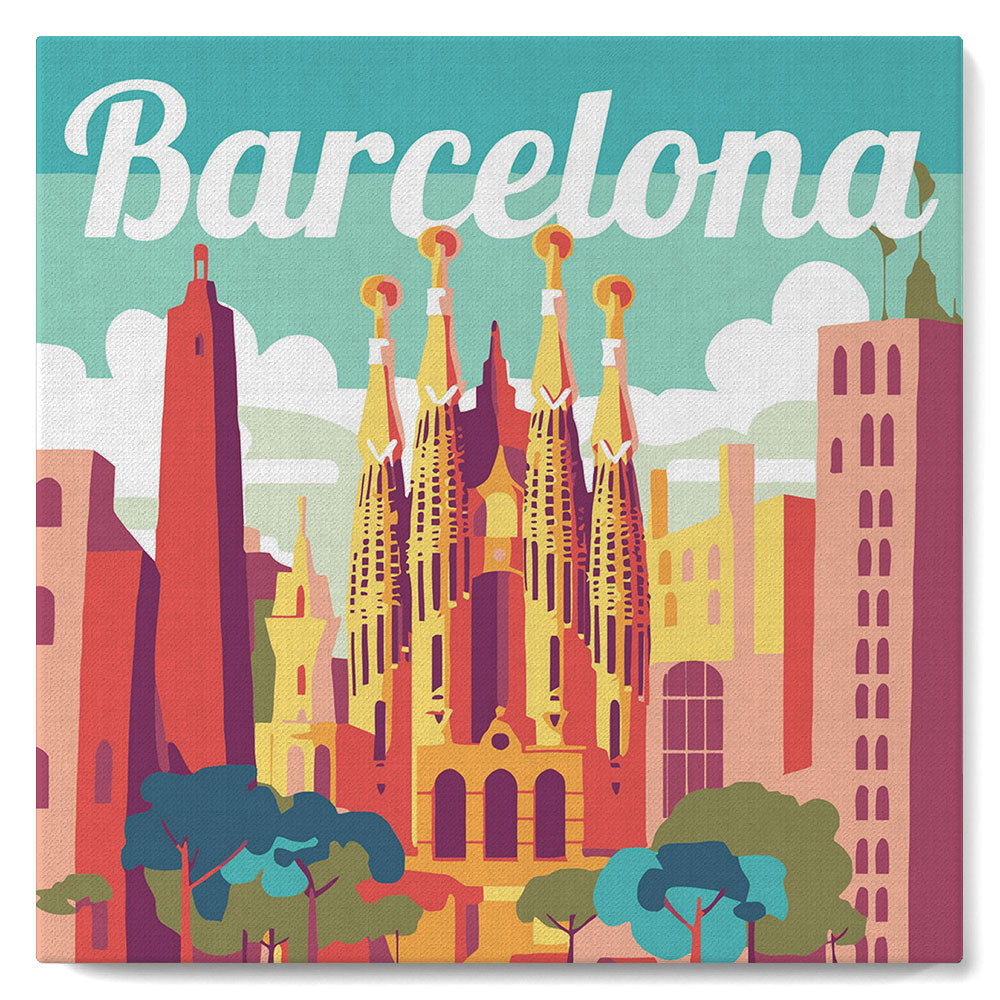 Mini Peinture par Numéros 20x20cm avec cadre Sagrada à Barcelone