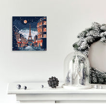 Charger l&#39;image dans la galerie, Mini Peinture par Numéros 20x20cm avec cadre Noël à Paris