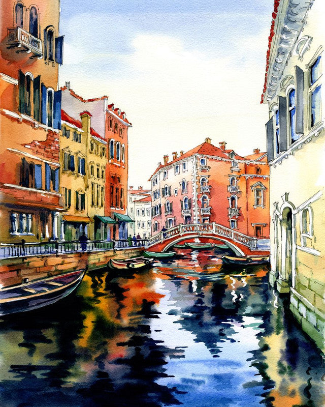 Peinture par numéros Aquarelle de Venise | Figured'Art intermédiaire nouveautés ville paysages
