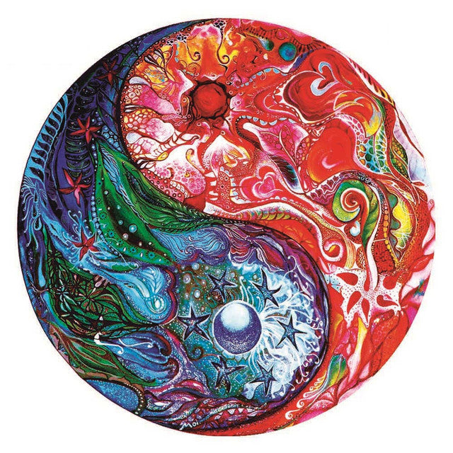 Puzzle 2D en Bois - Yin Yang Bonheur