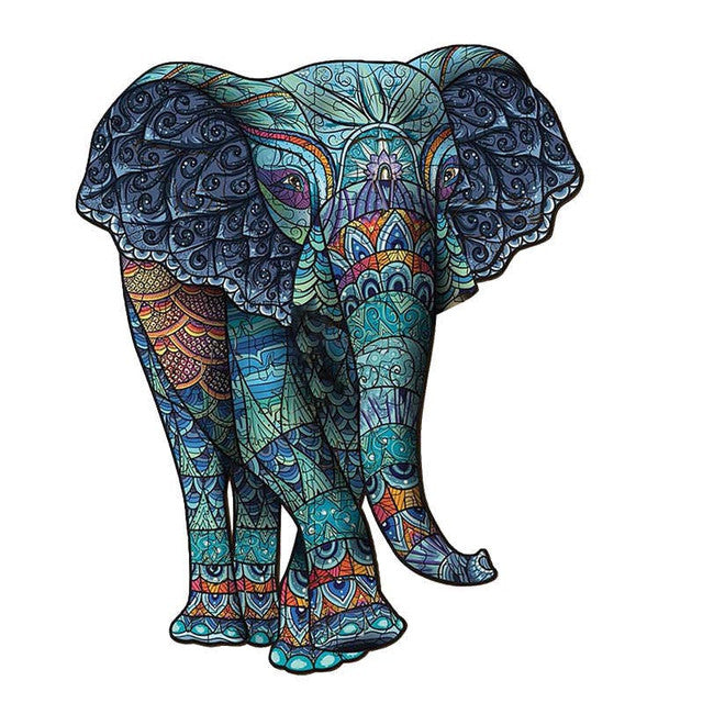 Puzzle 2D en Bois - Éléphant Serein