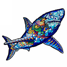 Charger l&#39;image dans la galerie, Puzzle 2D en Bois - Requin Féroce