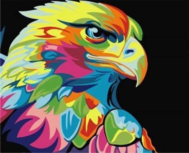 peinture par numéros | Aigle Pop Art | aigles animaux facile oiseaux Pop Art | FiguredArt