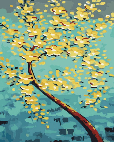 peinture par numéros | Arbre aux Fleurs d’or | arbres, intermédiaire | FiguredArt