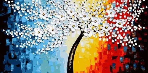 peinture par numéros | Arbre de la Chance | abstrait intermédiaire | FiguredArt