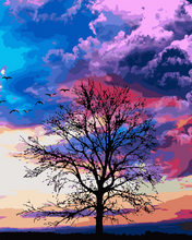 Charger l&#39;image dans la galerie, peinture par numéros | Arbre et couleurs du ciel | arbres, france, Intermédiaire, paysages | FiguredArt