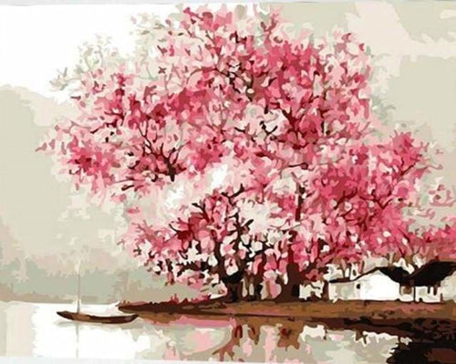 peinture par numéros | Arbres en fleurs au Printemps | arbres intermédiaire romantique | FiguredArt