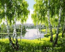 Charger l&#39;image dans la galerie, peinture par numéros | Arbres près de la Rivière | complexe paysages | FiguredArt