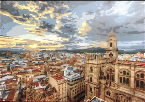 peinture par numéros | Au Dessus des Toits | complexe, paysages, ville | FiguredArt
