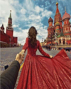 peinture par numéros | Balade Romantique à Moscou | complexe romantique ville | FiguredArt