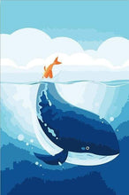 Charger l&#39;image dans la galerie, peinture par numéros | Baleine bleue | animaux baleines enfants facile nouveautés | FiguredArt