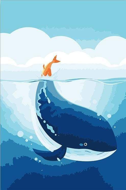 peinture par numéros | Baleine bleue | animaux baleines enfants facile nouveautés | FiguredArt