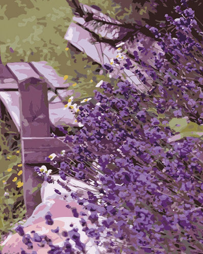 peinture par numéros | Banc fleuri | complexe, fleurs | FiguredArt
