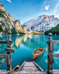 peinture par numéros | Barque sur un Lac de Montagne | bateaux, france, Intermédiaire, paysages | FiguredArt